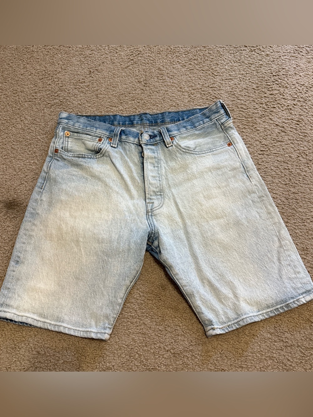 Levi's Pale Blue Washed Denim Shorts